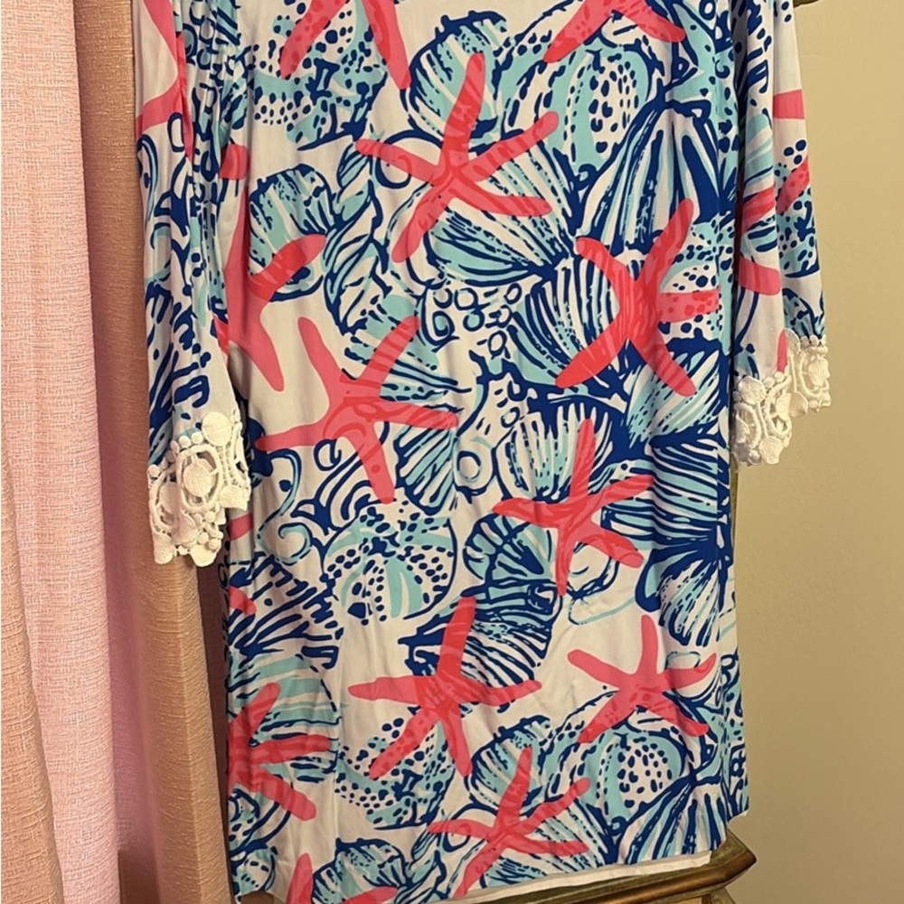 Colorful Lilly Pulitzer Starfish and Shell Print Dress